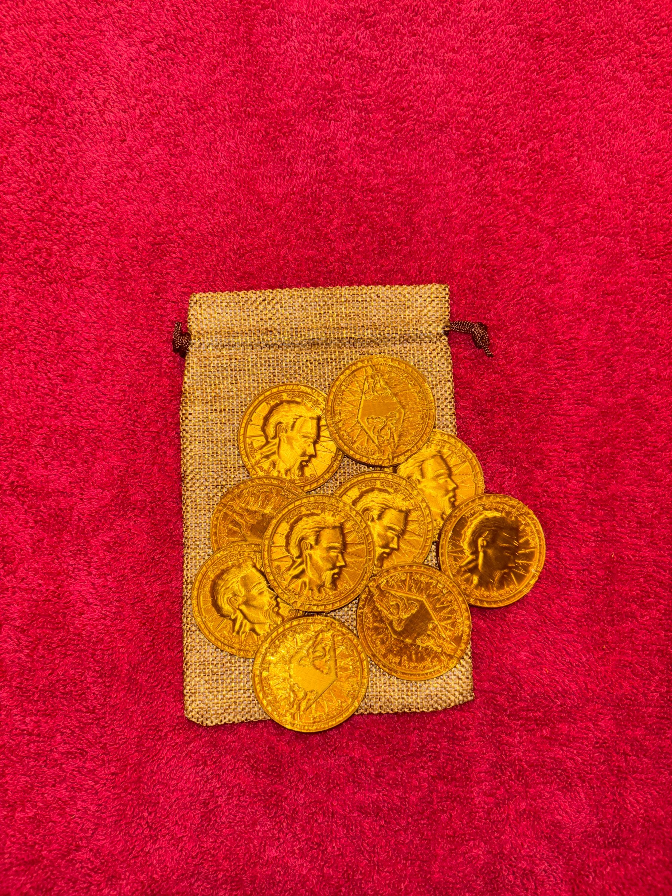 3D Printed Skyrim Gold Coins and Pouch