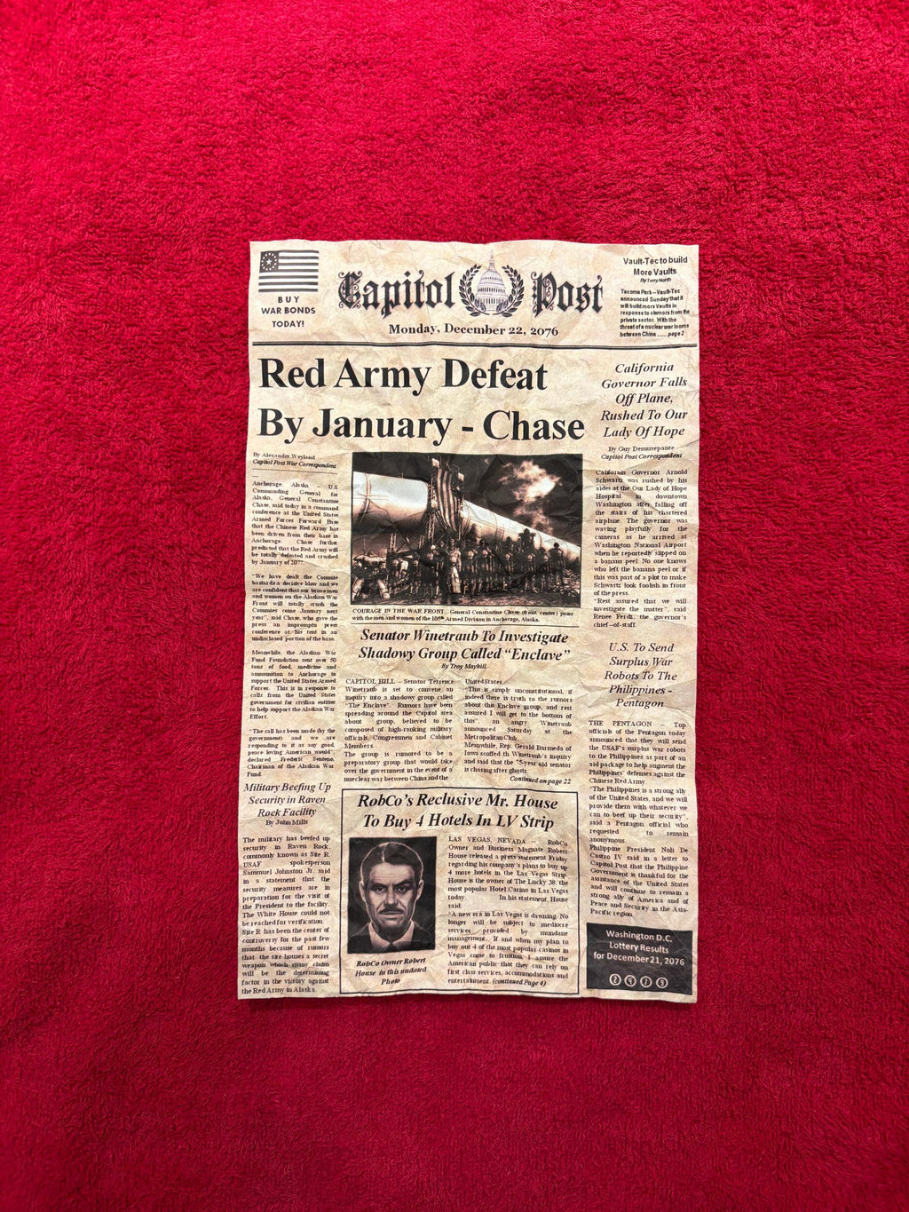 Scavenged Fallout Newspaper Clipping