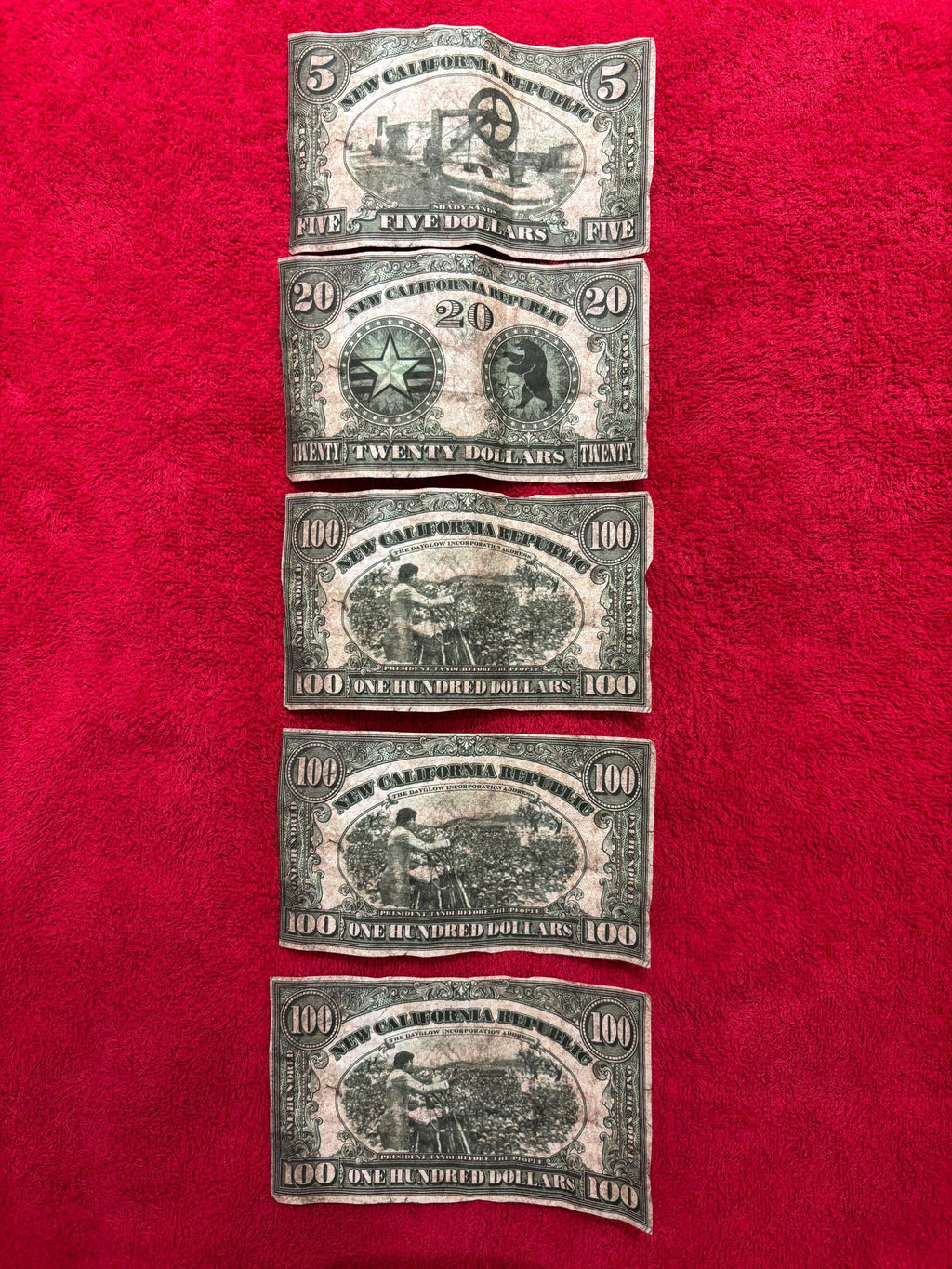 Fallout NCR Dollar Bills